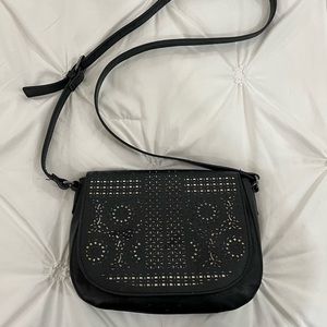 Desigual Crossbody purse black with little cut outs.